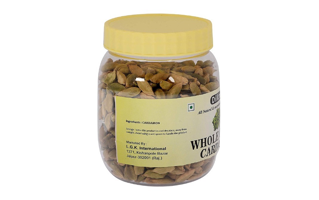 Dilkhush Whole Green Cardamon    Plastic Jar  1 kilogram